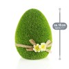 Com-Four® Decorative figures, green ceramic Easter figures, with moss like