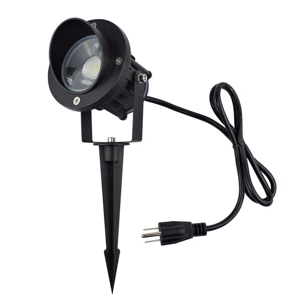 J.LUMI GBS9809 Outdoor LED Spotlights with Stake, 9W 120V AC, 5000K Daylight, Outdoor Stake Lights, Metal Ground Stake, Flag Light, Landscape Spotlights, Corded Plug, Not Dimmable