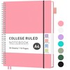 RETTACY Notebook A4 Lined, Lightweight Ring Binder, Diary 55 Sheets