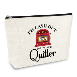 Funny Gambling Gifts Casino Lover Gift for Women Makeup Bag Slot Machine Cosmetic Bag Retirement Christmas Birthday Gifts for Gambler Friend Mom Grandma Aunt Coworkers Sister Travel Makeup Pouch