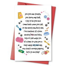 hvdler Funny Father's Day Card from The Dog, Happy Fathers Day Card for Dog Dad, Wish You a Very Happy Dog Dad Day