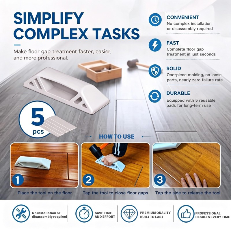 YOKIZE Updated Version Floor Gap Fixer Tool-LVP Installation Kit-Includes 5