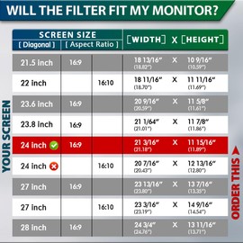 [2023 Upgrade] 24 Inch Computer Privacy Screen Filter for 16:9 Widescreen Monitor-Stary Anti Glare/Blue Light Privacy Screen for Computer Monitor Shield on Data Confidentiality/Easy Install in Seconds
