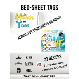 Bed Sheet Marking Tags/Sheet Snaps/Bed Tags -Know which Way Your bedsheets go on. No More Guessing Game! Durable Bed Clips for Quick Bed-Making. Makes Bed Making Fun! 8 Pk Size/Penny(Love)