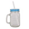 FabFinds Mason Jars with Lids and Straws Christmas Character Mason