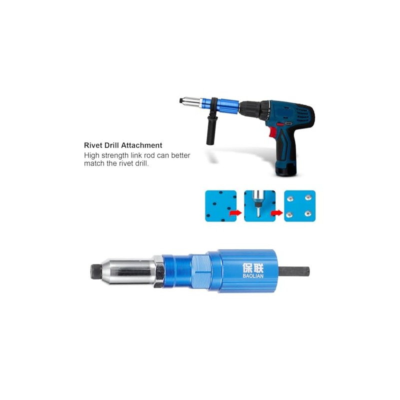 Qiilu Accesorio para Taladro Remachador, Adaptador de Conector de Conversión