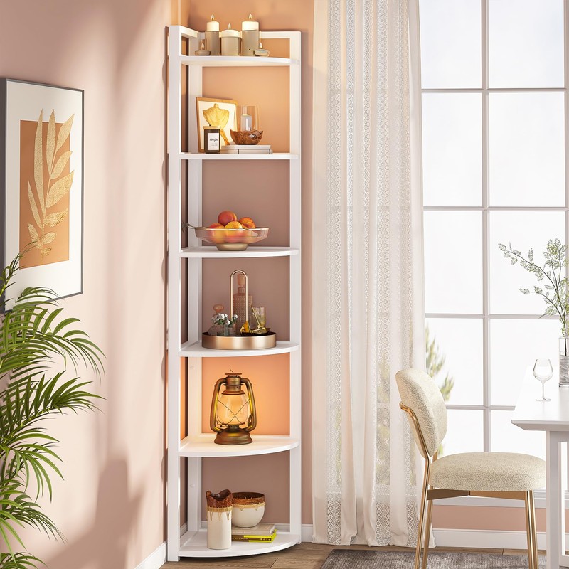 Tribesigns 6 Tier Corner Shelf, 70.9 Inch Tall Corner Bookshelf