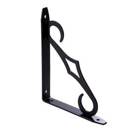HOME MASTER HARDWARE 10 Pack Decorative Shelf Brackets 6.5 Inch Wall Mounted Floating Shelf Bracket Metal Corner Brace Joint Right Angle Bracket L Shape Shelf Supporter Black