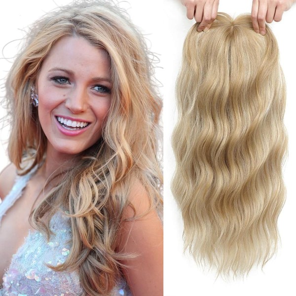 20inch Wavy Synthetic Hair Topper, Wavy Closure for Thinning Hair,