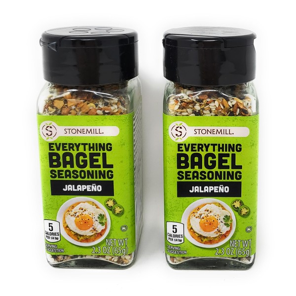 Everything Bagel Seasoning, Jalepeño 2.3oz/65g (Pack of 2)