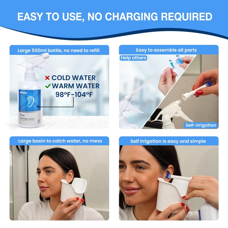 Earwax Removal Bottle - Manual Ear Wash System with 500ml