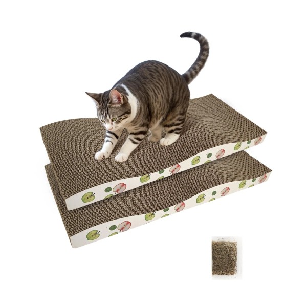 TIMHAKA Cat Scratching Board, Corrugate Cat Scratcher for Indoor Cats
