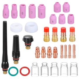 sourcing map 68pcs Tig Torch Kit for WP-17, WP-18, WP-26 with TIG Welding Torch Tungsten Electrode Holder Connector Ceramic Nozzle for Welding Related Equipment