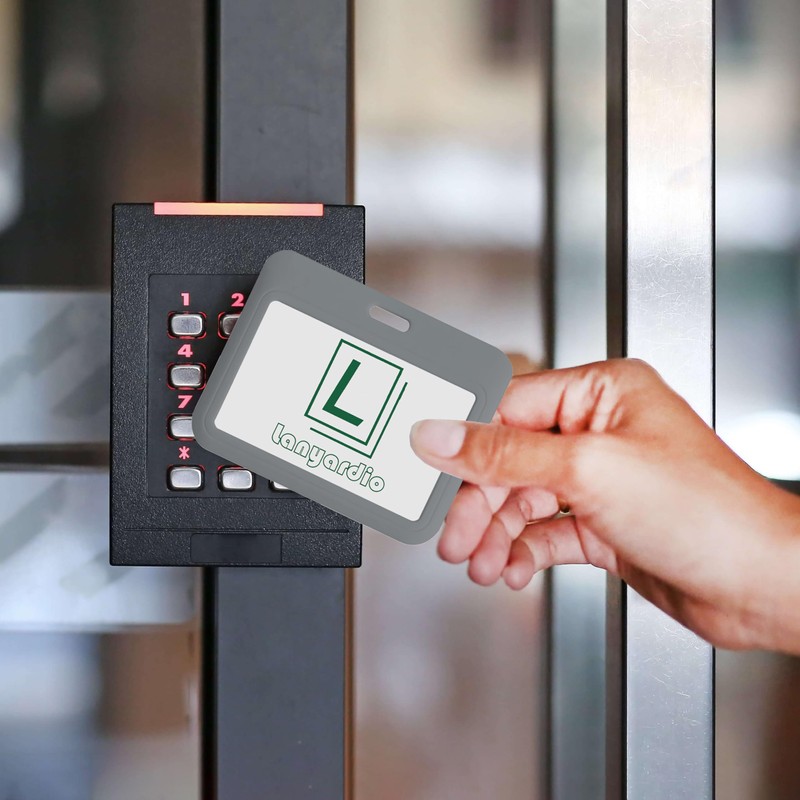 1 Pcs ID Badge Holder with Double-Sided Windows Horizontal Hard