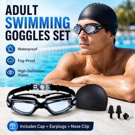 Kids Anti-Fog Swimming Goggles for Pool & Beach – UV-Protection Swim Goggles with Adjustable Strap
