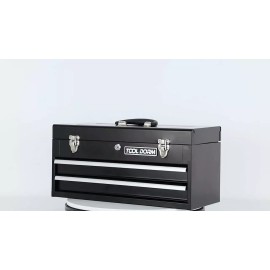 TOOL DORM Metal Tool Box with 2 Drawers Portable Steel Tool Chest with Metal Cylinder