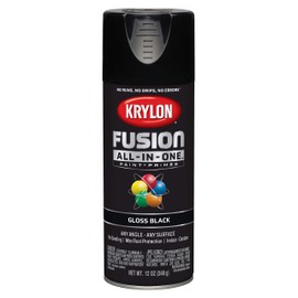 Krylon 12 oz Krylon K02702007 Black Fusion All-In-One Paint & Primer Spray Paint, Gloss