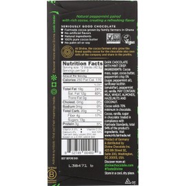 DIVINE CHOCOLATE Chocolate, 70% Dark Chocolate with Mint Crisp, 3 Oz