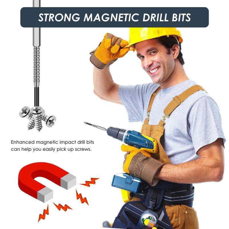 18 Pcs Magnetic Screwdriver Drill Bit Set, Anti Slip Bits