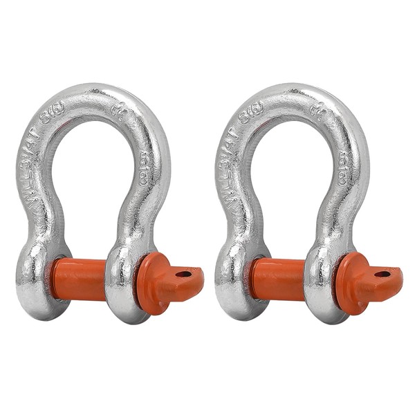 Leero 5/8" D Ring Shackles, 3.25 tons (7,165 Lbs) Working