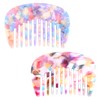 2pcs Mini Wide Tooth Comb, Acetic Acid Anti-Static Pocket Size
