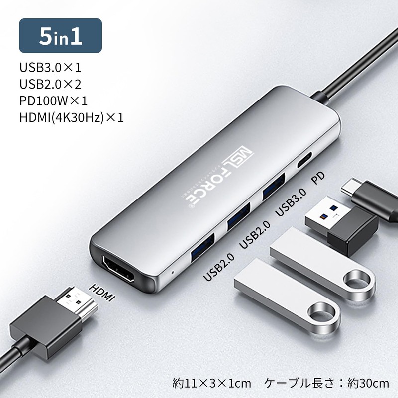 Reliable Japanese Company USB-C 5 in 1 Multi-functional Hub, 5