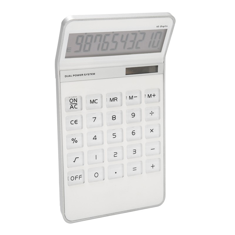 Calculator Solar Battery Powered Transparent Large Keys LCD Display Office