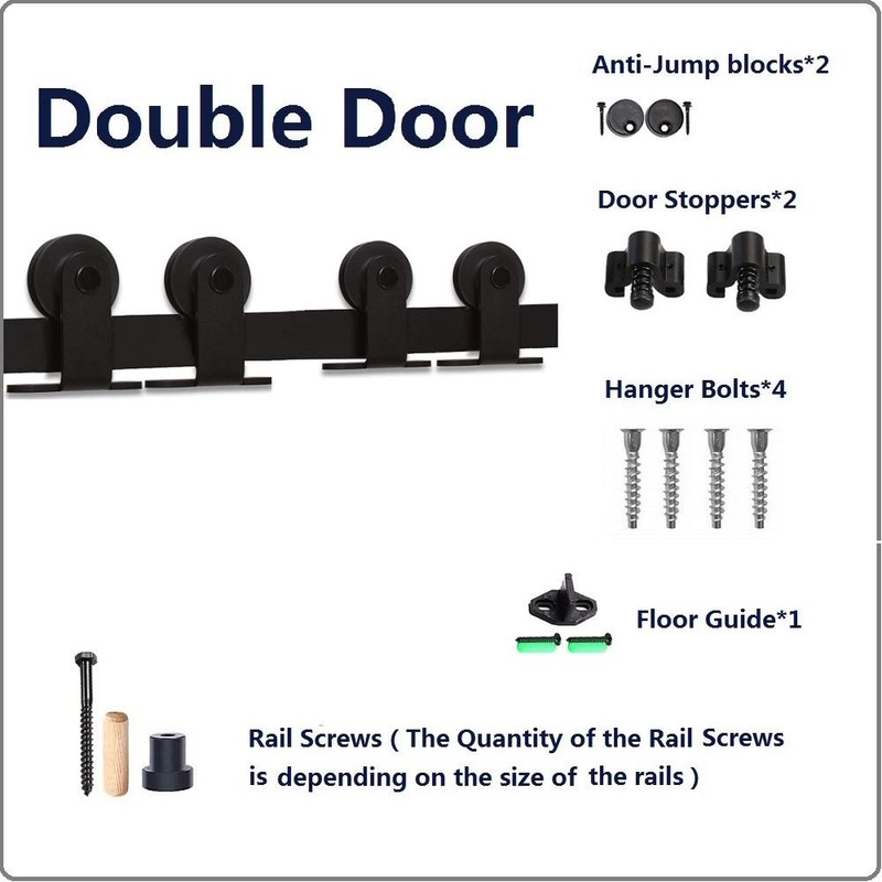 CCJH 6.6FT Sliding Barn Door Hardware Kit, Heavy Duty, Smoothly