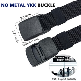 WYuZe 5-Pack 1.25" Military Nylon Belts for Men, Metal-free Lightweight Adjustable Web Belt Duty for Casusal Work TSA Safe