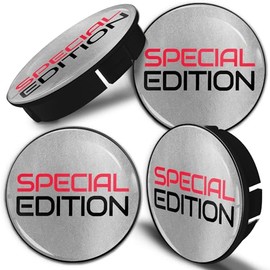 Biomar Labs® 4 x 60mm Augen Universal Kunststoff Nabenkappen Kappen Felgendeckel Radkappen Radnabendeckel Nabendeckel Schwarz Silber Rot Special Edition Auto Tuning C 14