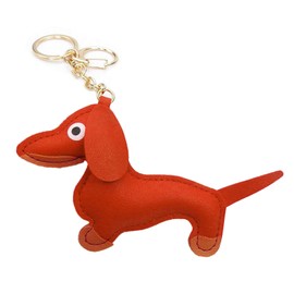 LUOFENG Carabiner Buckle,Mini Cute Dachshund Dog Keychain Pendant Lovely PU Leather Animals Keyring Charm for Purse Bag Backpack Handbag