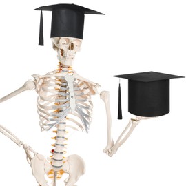 Croknit 12 ft Graduation Giant Skeleton Hat Black Novelty Top Hat Skeleton Costume Accessory for 12 ft Skeleton and Bones Garden Graduation Outdoor Decor