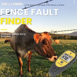 Voltage Tester, Non-Contact Voltage Tester ABS Copper 200-15000V Electric Fence Tester Multi Light Voltage Detection 15kV LCD Screen for Agricultural Electric Fence Voltage