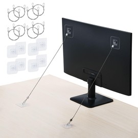 KOVOSCH 8 Pack 40" TV Safety Stainless Straps Adjustable, Adhesive Anti-Tip Furniture Anchor for Flat Screen, TV and Furniture Safety Straps for Baby Proofing