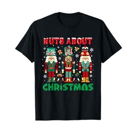 Retro Groovy Christmas 2023 Nuts About Christmas Nutcracker T-Shirt
