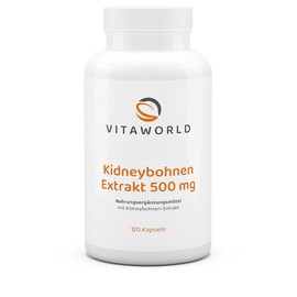 Vita World Kidney Bean Extract 500mg 120 Capsules with Active Ingredient Phas Eolin Carbohydrate Blocker