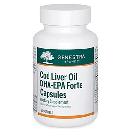 Genestra Brands Cod Liver Oil DHA-EPA Forte Capsules | Blend of DHA, EPA, and Vitamins A and D | 60 Softgels