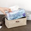 BTSKY Household Rectangular Seagrass Facial Tissue Box - Decorative Woven