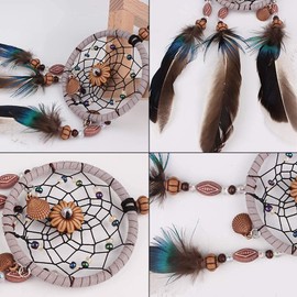 MOREBEST Dream Catcher Handmade Auto Accessories Floral Dreamcatcher Hanging Decorations Wind Chime for Car Kids Room Ornament