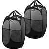 2 Pack - SimpleHouseware Mesh Pop-Up Laundry Hamper Basket with