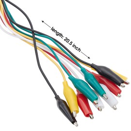 WGGE WG-026 10 Pieces and 5 Colors Test Lead Set & Alligator Clips,20.5 inches / 22 AWG Wire (2 PACK)