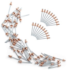 HARSKIYER 5/32" x 1/4" Red Copper Pop Rivets Assortment - 60Pcs, Aluminum Rivets Metal Blind Rivets Kayak Rivets Tool Marine rivet fasteners for Boat