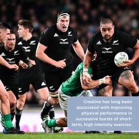 Healthspan Elite All Blacks Creatine Monohydrate (500g) | Increase Physical Performance & Intensity | Use During Exercise, or Pre/Post-Workout | Unflavoured | Vegan