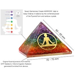 Large Orgone Pyramid Crystal Pyramid Seven Chakra Onxy Orgonite Pyramid Healing By Positive Energy Organ Pyramid (Buddha)