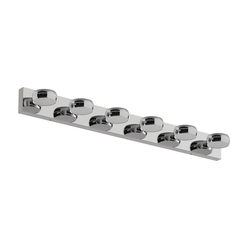Modern Chrome LED Bathroom Vanity Light Fixtures, 6-Light Dimmable Wall