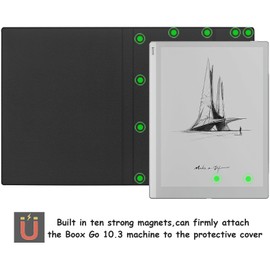 GOVTVA Magnetic Stand Case for Onyx Boox Go 10.3 ePaper 2024 Released Ultra-Thin Lightweight Leather Cover with Auto Sleep/Wake & Magnetic Closure (Misty Forest)