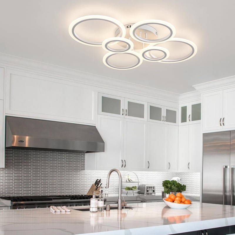 Shine LUEST 60W Modern LED Ceiling Light Fixture, Dimmable LED