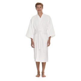 Men's Terry Cloth Bathrobe by Boca Terry, Cotton Spa Robes, Plush White Hotel Bath Robe, Big & Tall (4X)