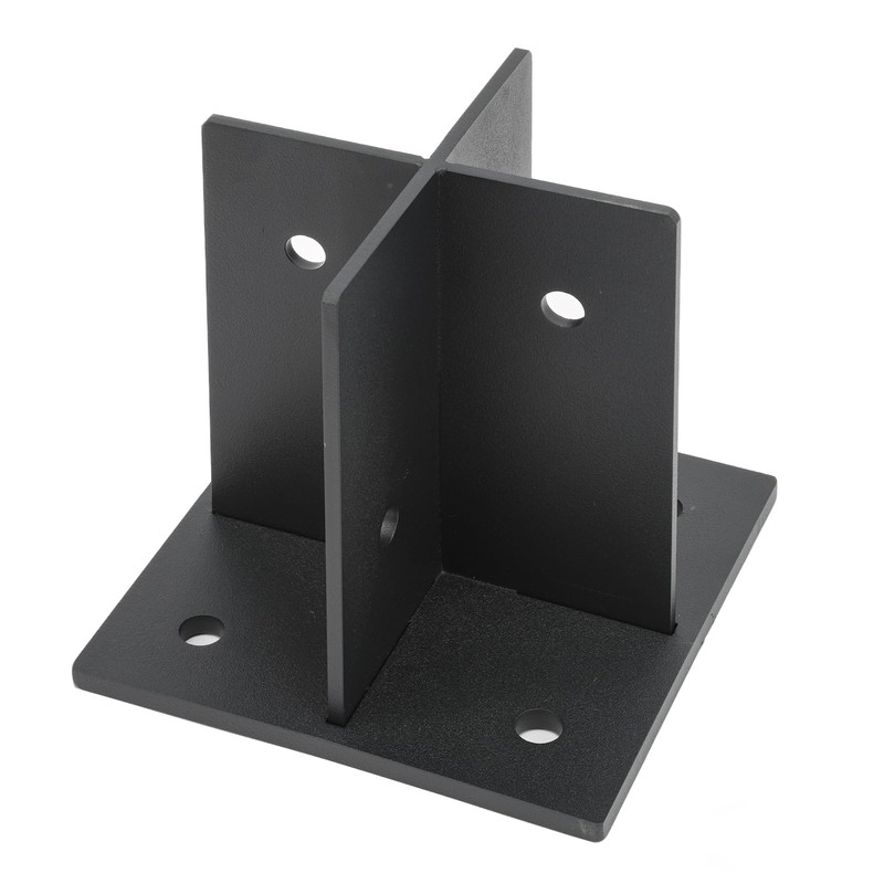 6x6 Concealed Post Base, 5/16" Thick Heavy-Duty Concealed Cross-Shape Wood