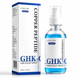 GHK-Cu Peptide Hair Serum, Copper Peptides for Hair Growth Support with Copper Tripeptide-1, Niacinamide & Hyaluronic Acid, Lightweight Scalp Spray for Hydration, Soft Hair, 2 Fl Oz (60ml)